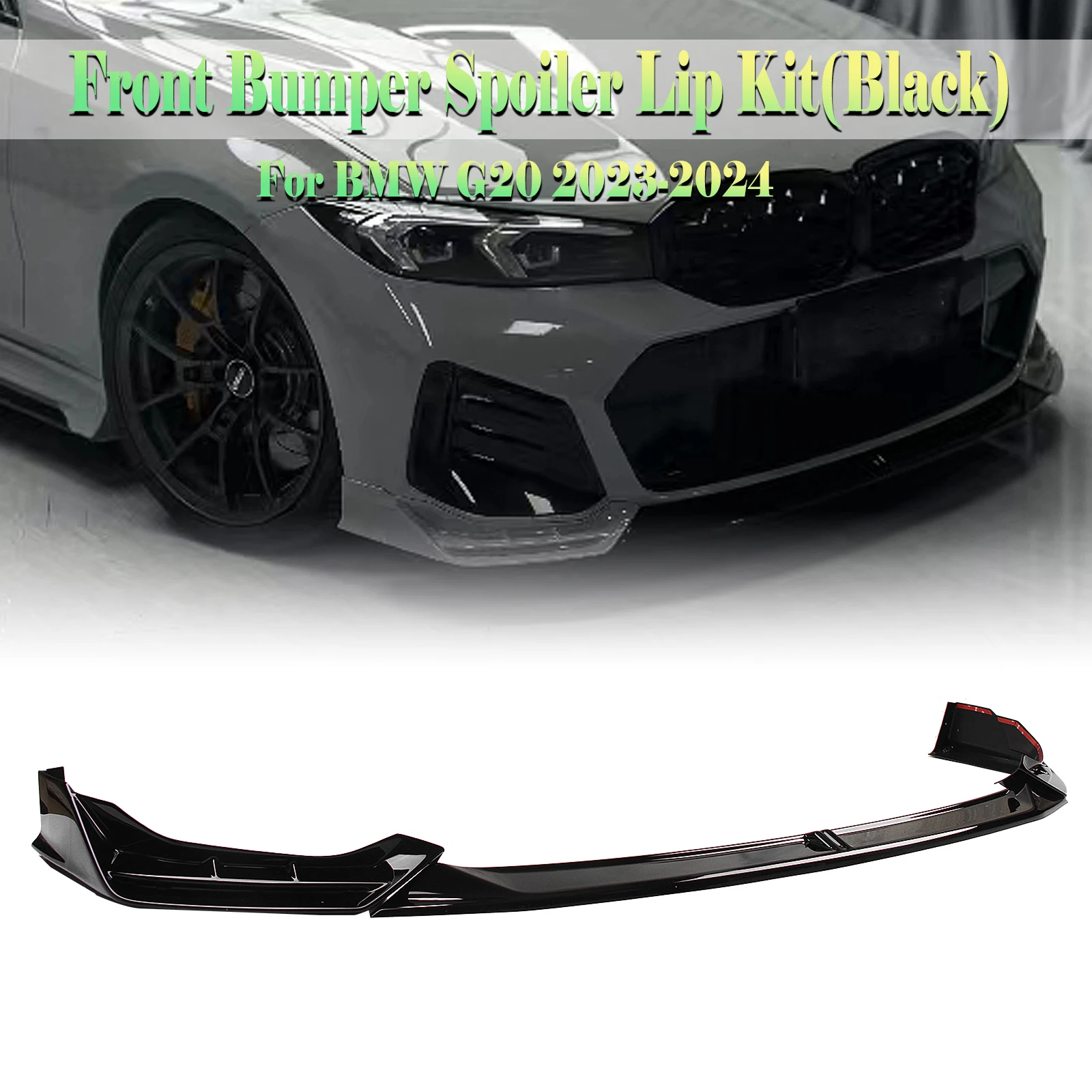 

Car Front Spoiler Lip Splitter Trim Lower Guard Blade Trim For BMW G20 LCI 330i M340i Sport 2023-2024