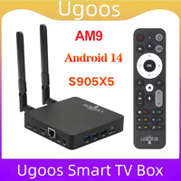 Original Ugoos AM9 Smart TV Box Android 14 Amlogic S905x5 LPDDR4X 4GB 64GB WiFi BT5.2 LAN 1000M with BT Voice Remote Set Top Box