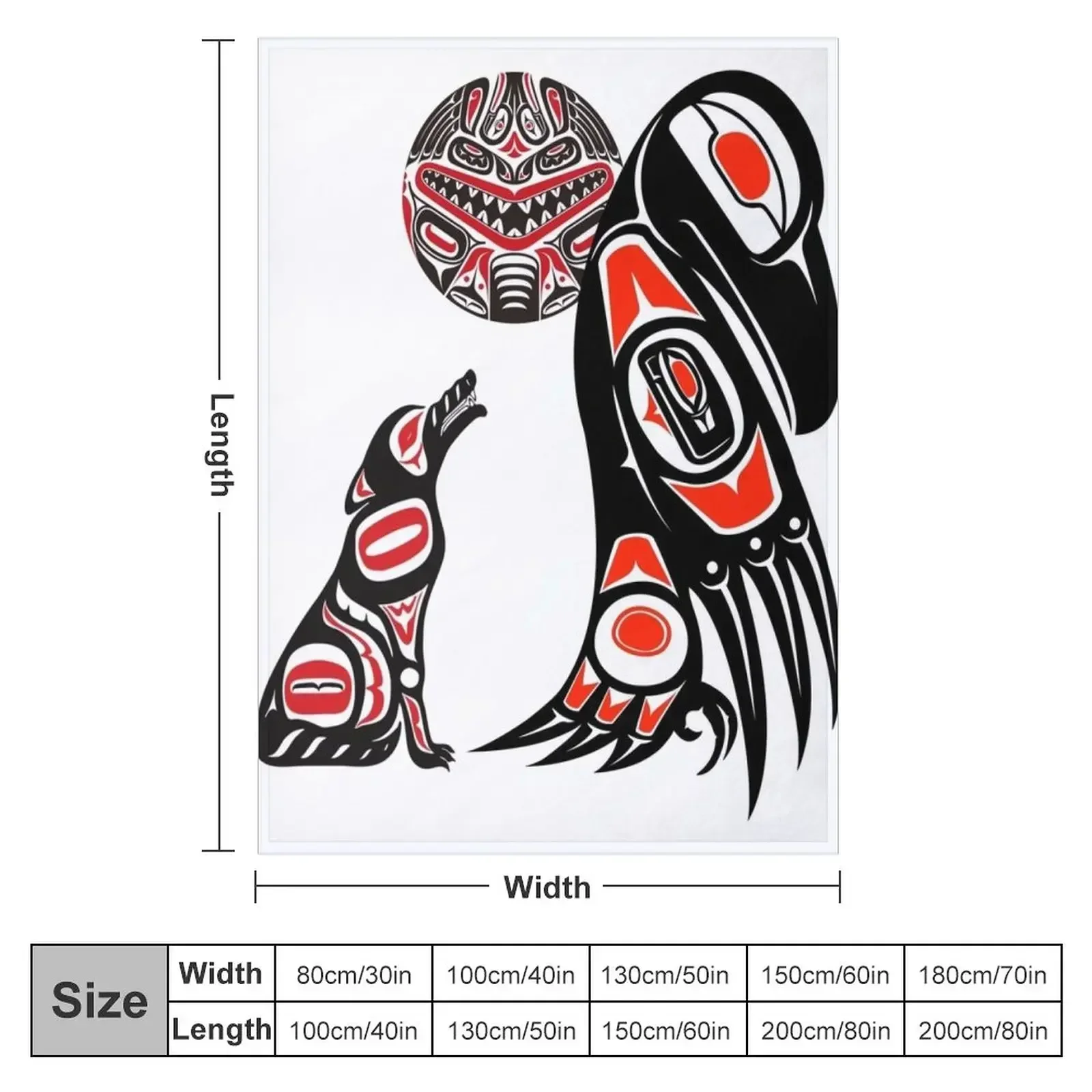 Haida Tlingit Native Essential Throw Blanket for winter Custom manga bed plaid Blankets