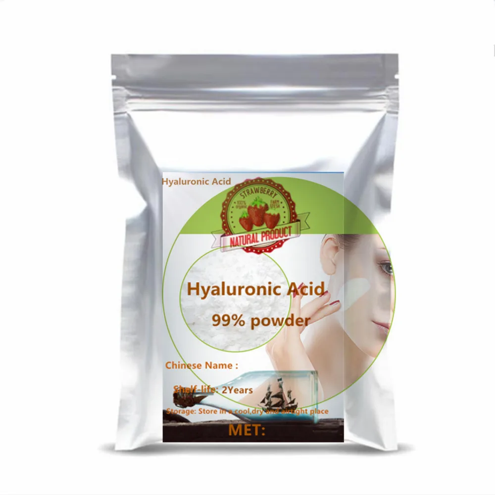 Cosmetic Grade 99% Low Molecular Weight Hyaluronic Acid HA Powder, Deep Moisturizing Anti Aging Anti Wrinkle Skin Repair Raw Mat