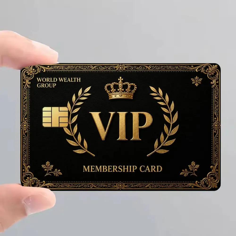 World Wealth Group Black VIP Bank Credit Cards Bus Pass Stickers Cool Decoration Waterproof 4PCS Card