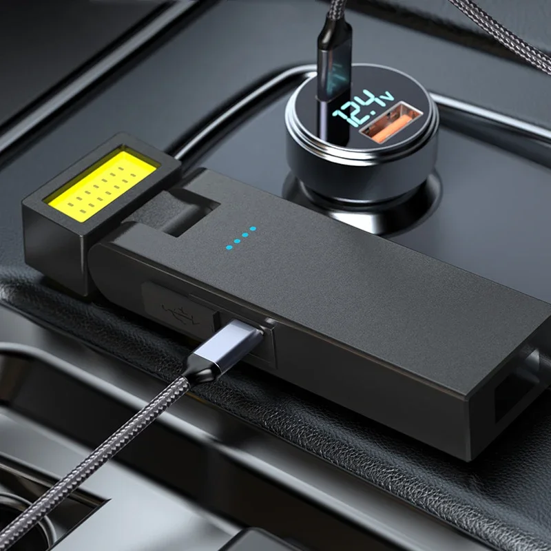 Portable Mini LED Flashlight Rechargeable Powerful Work Light 180° Rotatable Emergency Torch Magnetic Outdoor Camping Car Lamp