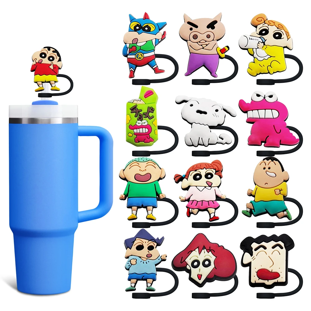 Japan Cartoon Straw Cover Cap 10MM Silicone Drink Straw Plug Eco-friendly Splash Proof Drinking Cup Charms Pendent Party Gift