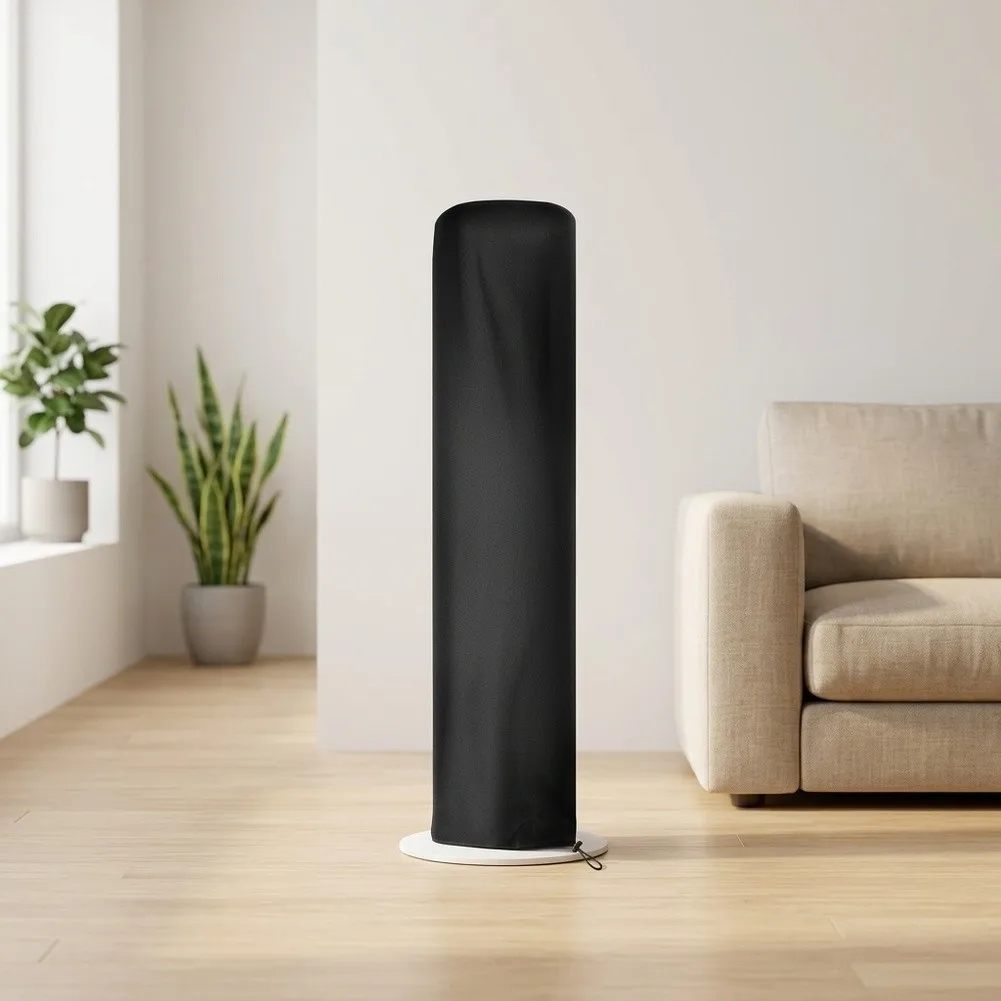 1pcs Waterproof Tower Fan Cover Black Dust=Proof Protector For Indoor Outdoor Storage Fits Most Standard Fans 13x42 Inch