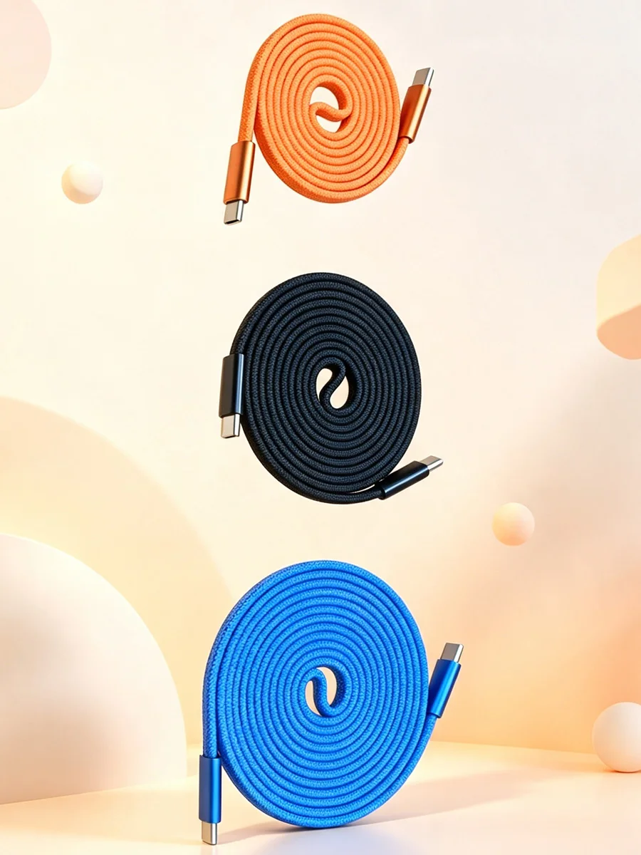 Kabel do ultraszybkiego ładowania 240W/60W Type C, magnetyczny, automatycznie zwijany, do Huawei, Samsung, Xiaomi, kabel USB C do C do transmisji danych z telefonu. — zdjęcie produktu 5