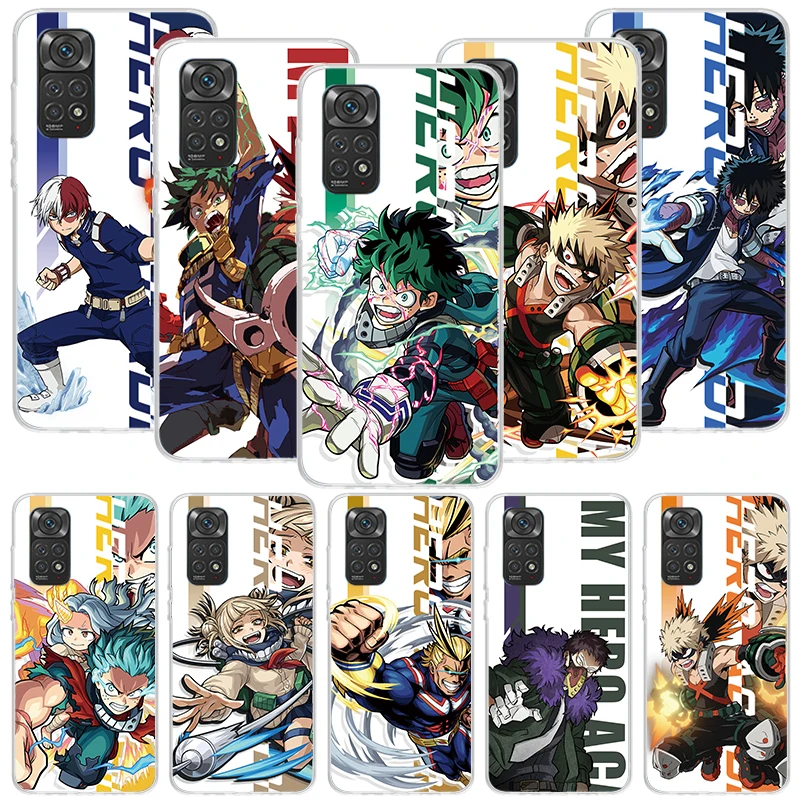 My Hero MHA Art Phone Case For Xiaomi Redmi Note 13 12S 12 11S 11E 11 Pro Plus 11T 10S 10 9S 9 + 8T 8 7 Art Pattern Cover