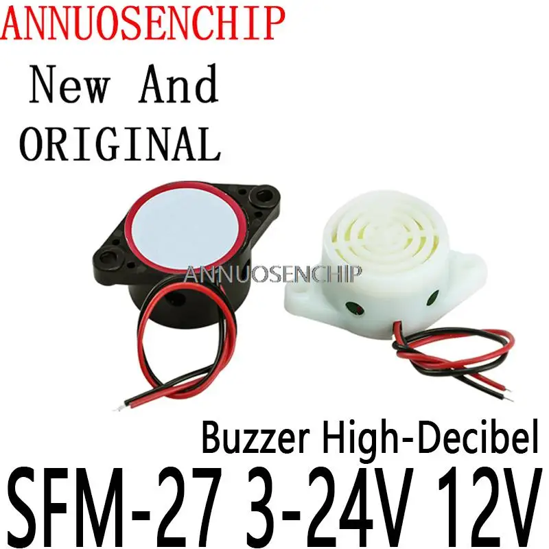 95DB Active Buzzer High-Decibel Electronic Buzzer Beep Alarm Intermittent / Continuous For Arduino Diy Buzzer SFM-27 3-24V 12V 