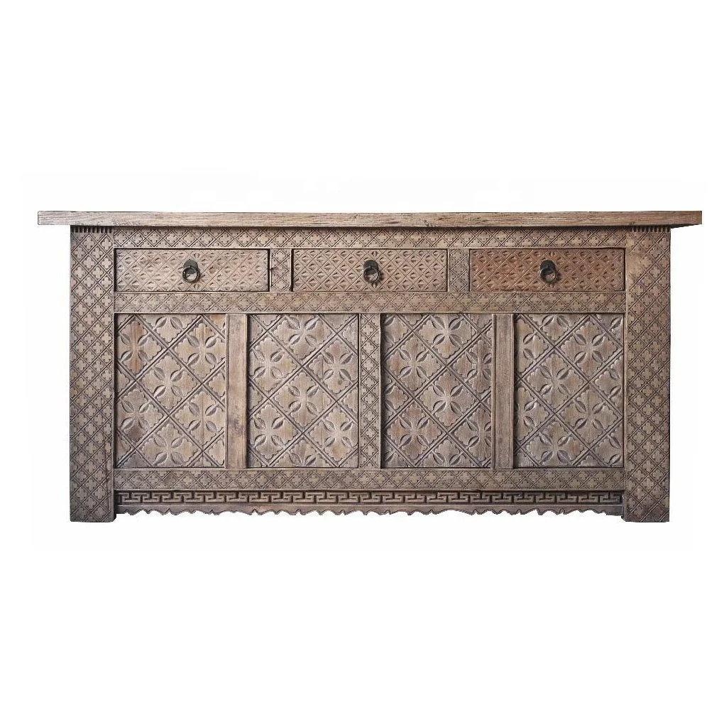 Chinese Shabby Chic Carved Chest Classic Antique French Reclaimed Wood Locker