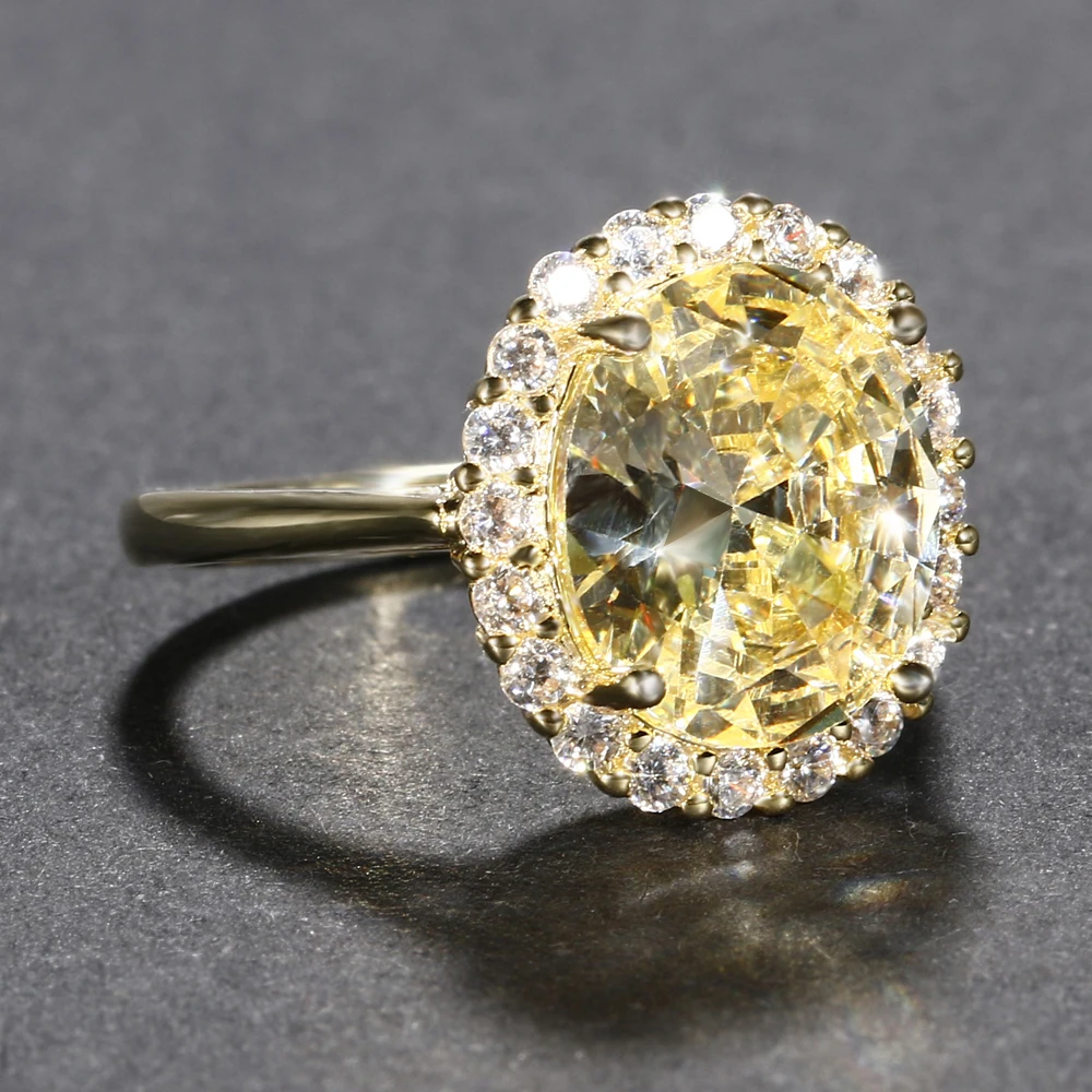 Luxury Silver Spinel Rings Gold Color Finger Ring Wedding Engagement Cubic Zirconia Rings For Women Wholesale New