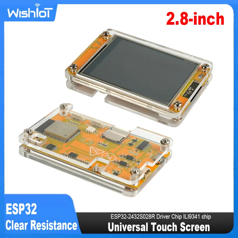 2.8'' ESP32 Module ESP32-2432S028R WIFI+BT Dual-core 240X320 TFT Smart Display SPI ILI9341 Driver Resistive Touch Screen LCD