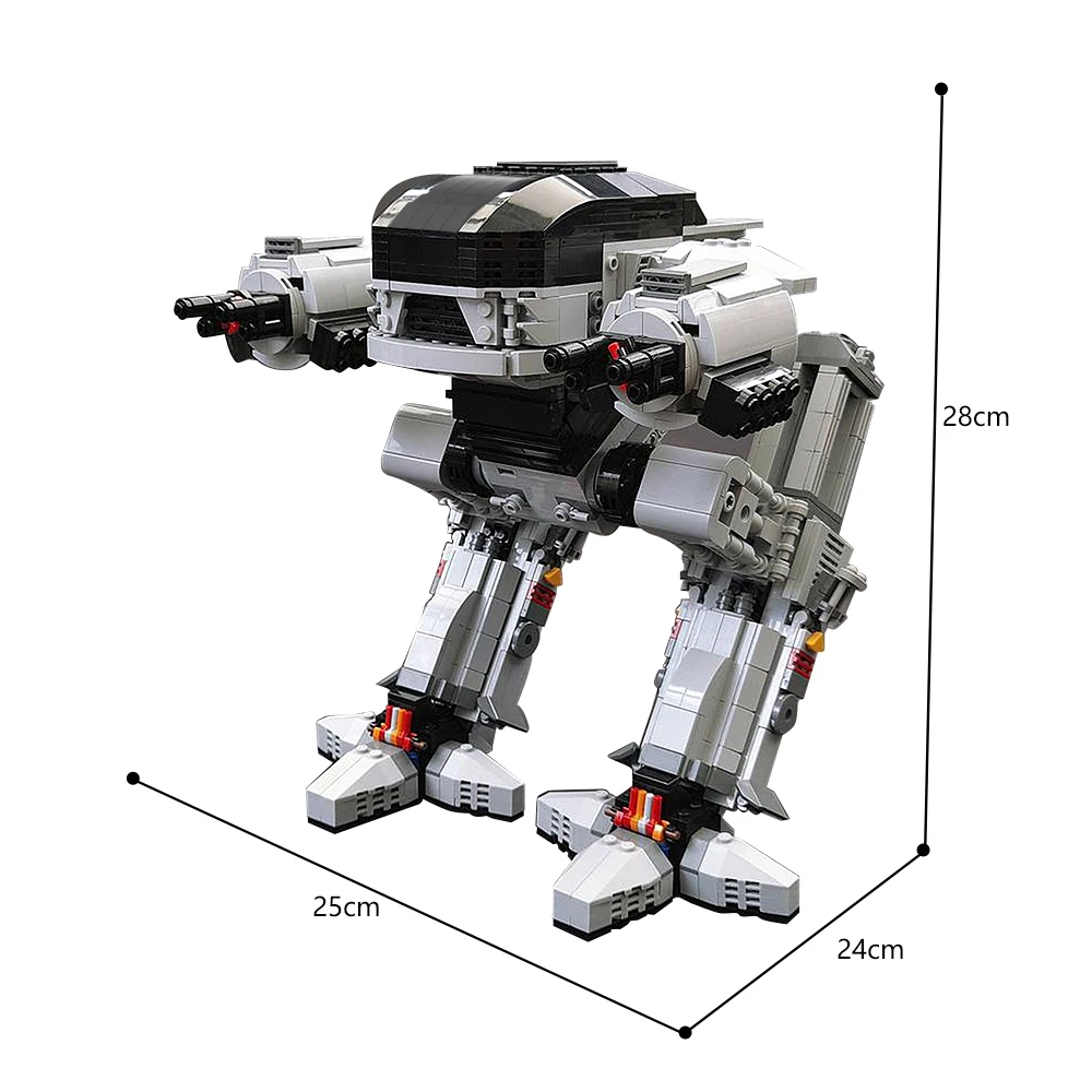 Largger UCS scale ED-209 Robot from RoboCop Action Figure Building Block Model Kit MOC Mechanical Police Bricks Toy Kid Gift