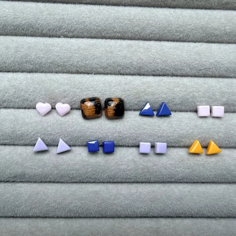 FTCY 8 Pairs Ceramic Needle Bar Stud For Women Brief Round Shape No Allergy Suit Healty Ear Hole And Sleeping