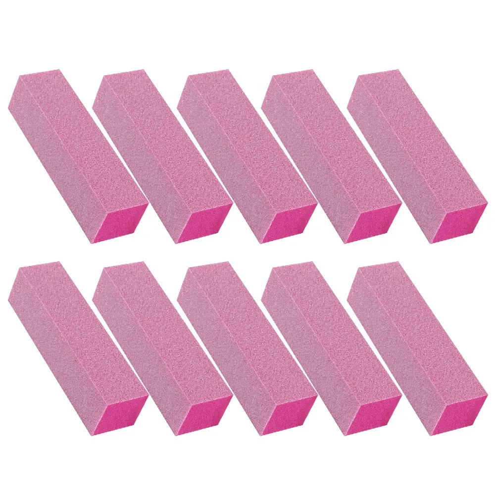 10Pcs Nail Buffer Sponge Emery Board Four-Side Shiner Polisher Portable Nail File Tool for Home Salon Manicure Pedicure
