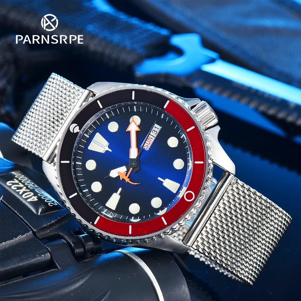 PARNSRPE 42mm Newly designed men's watches NH36 automatic mechanical High quality stainless steel case Men's wristwatch Sapphire