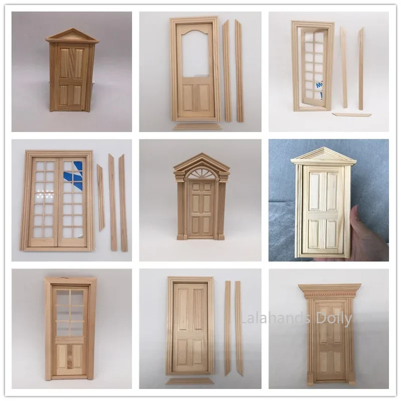 1:12DIY Dollhouse Craft Boutique Mini Door Set for Doll House Living Room Kitchen Furniture Decoration