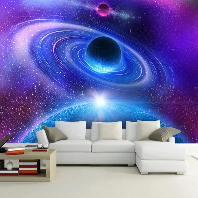 

Custom 3D Mural Wall Paper For Living Room Bedroom Modern Space Moon Universe Photo Wallpaper Murals Decorative Wall Painting