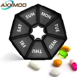 Weekly Pill Organizer 7 Day, Daily Vitamin Case Large Capacity Compartments, Pill Containers for Fish Oil Medicine Supplements