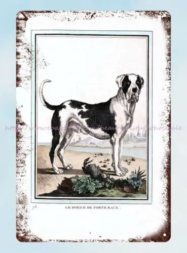 wall size posters 1753 dog art Le Dogue De Forte Race metal tin sign