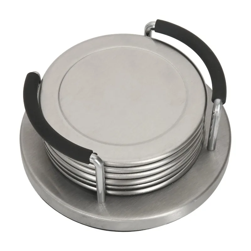 

NEW (4 pack) Stainless Steel Coaster Set and Holder