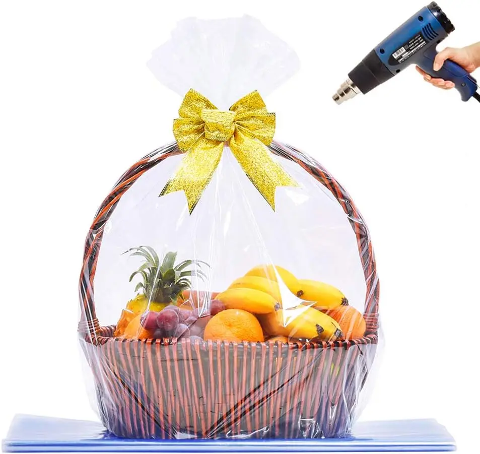 

Extra Large Jumbo Shrink Wrap Bags for Gift Baskets - 40x47 Inch Cellophane Bags with Crystal Clear PVC - 5 Pcs XXXL