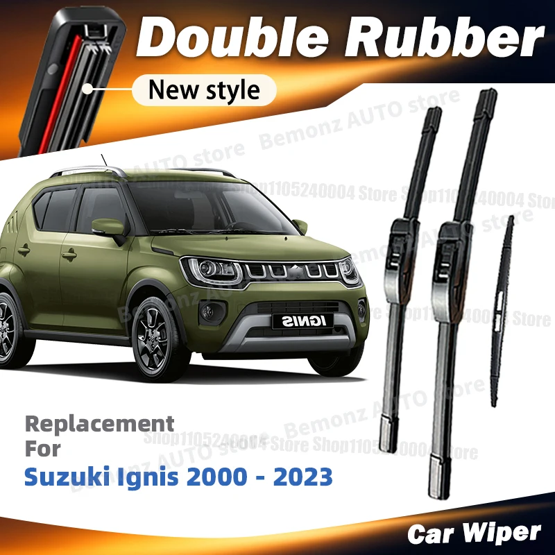 For Suzuki Ignis FH MH MF MK1 MK2 2000-2023 LHD Front Rear Windshield Wiper Blades Windscreen Accessories 2008 2014 2016 2017