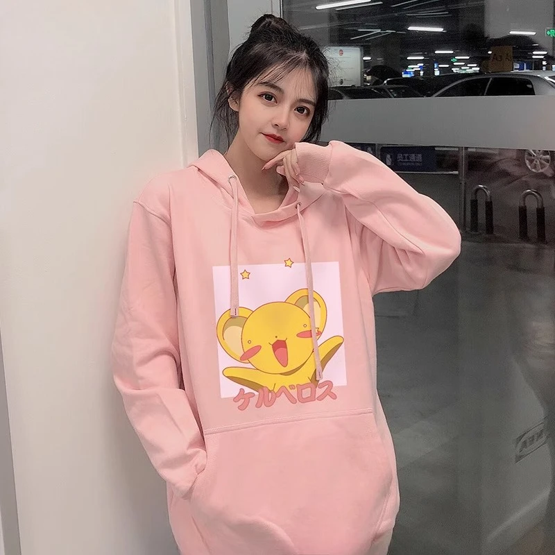 Neue Herbst Langarm Pullover Magic Girl Veränderbar Sakura Japanischen Lose Top Paar Outfit Einfache Campus Stil Lose Mantel