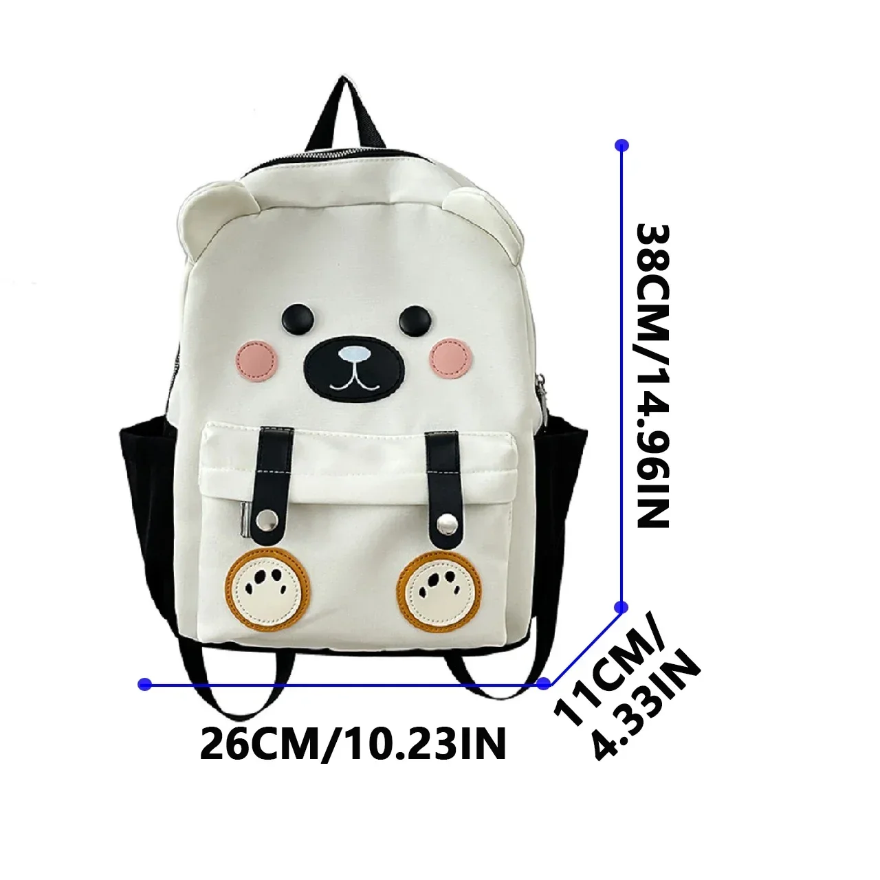 14.96-inch cartoon dog backpack, cute Jk girl bag, doll bag, plush nylon material, mini backpack