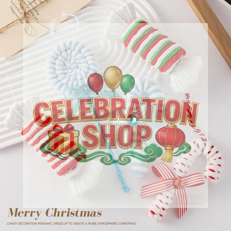 الملونة قصب الحلوى شجرة عيد الميلاد زينة احتفالية مخطط خفيفة الوزن عيد الميلاد المعلقات 2025 زينة عيد الميلاد للديكور المنزل #2