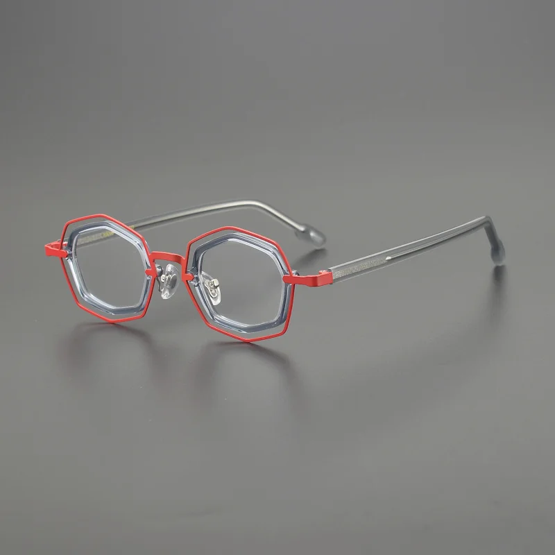 

Titanium Alloy High-Quality Polygonal Eyeglass Frame Unisex Suitable for Prescription Lenses Optical Blue Light Blocking Glasses