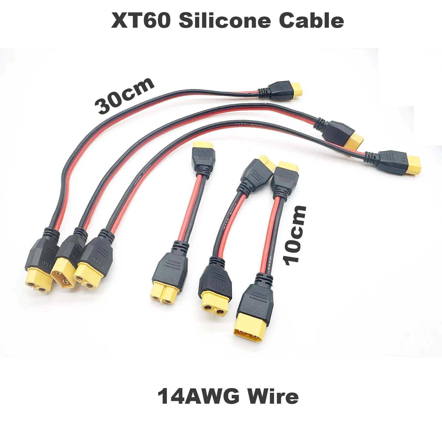 XT60 14AWG Adapter Cable RC Car Model Airplane Boat Hobby FPV Racing Crawler Solar Panel UAV Power Inverter Lithium LiPo Battery