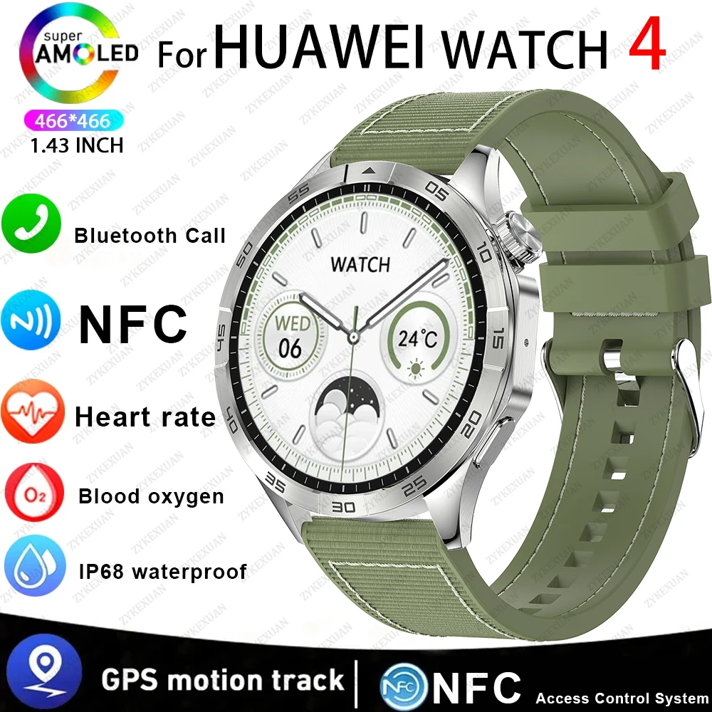 For HUAWEI Xiaomi WATCH 4 Smart Watch Men AMOLED 1.43 Inch 466*466 HD Screen Always Display Bluetooth Call Waterproof Smartwatch