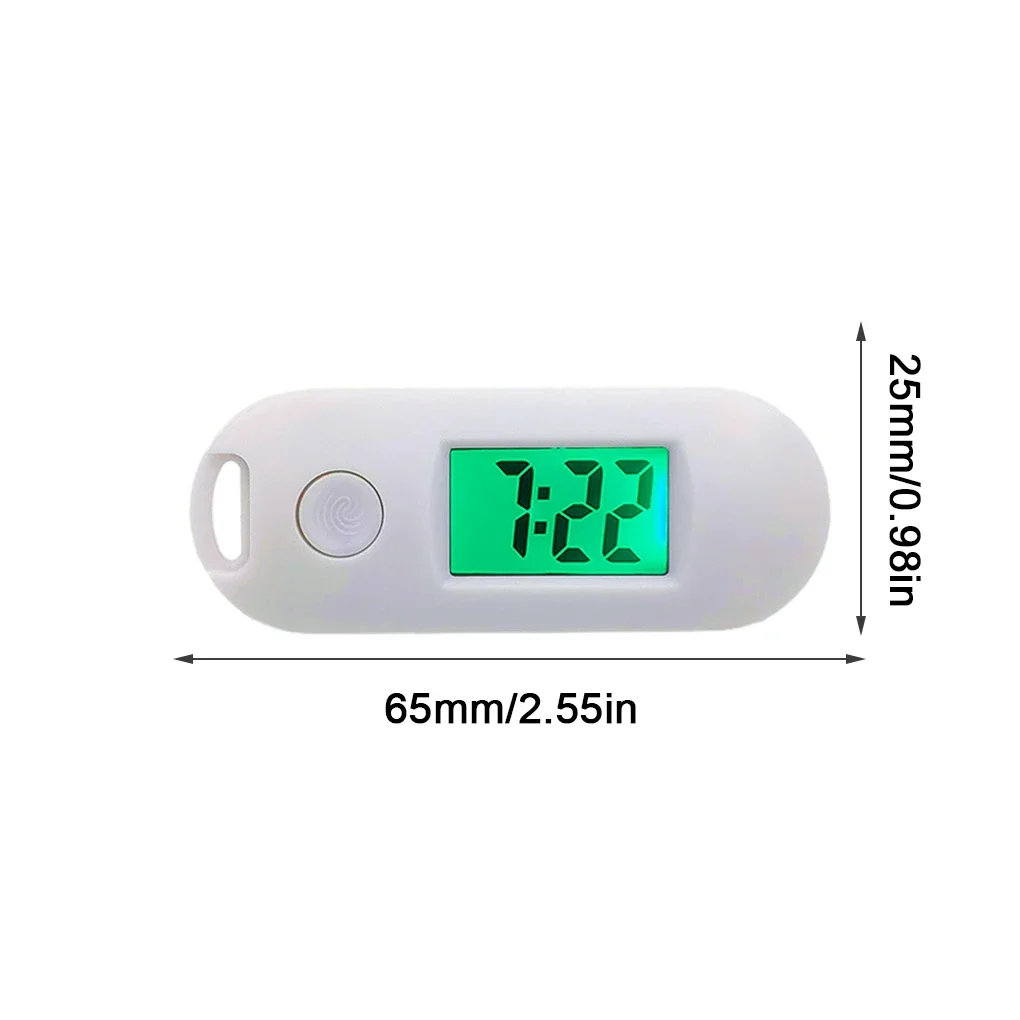 Montre de poche porte-clés à large Application, fonction lumineuse compacte et Portable, trou de suspension gris