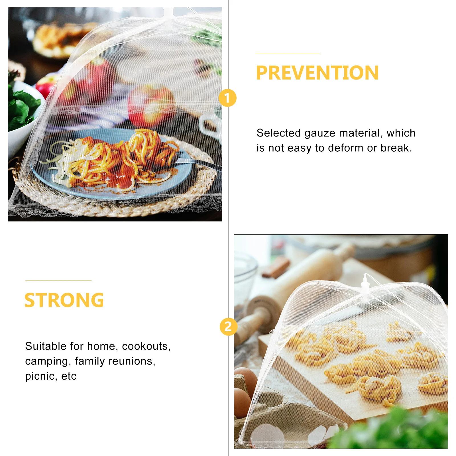 

Folding Food Protective Cover Gauze Design Insect Proof for Table Use Lightweight Easy to Clean for Picnic Cookout and Camping
