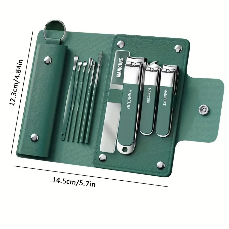 Nail Clippers Kit 10pcs Manicure Set Ear Digging Spoon Personal Care Tools Grooming Kit for Travel or Home Christmas Gift