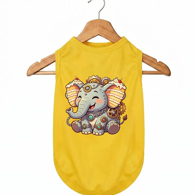 

Cute Elephant Dog Vest,Summer Breathable Pet T-shirt, Sleeveless Puppy Clothes for Small Medium Dogs