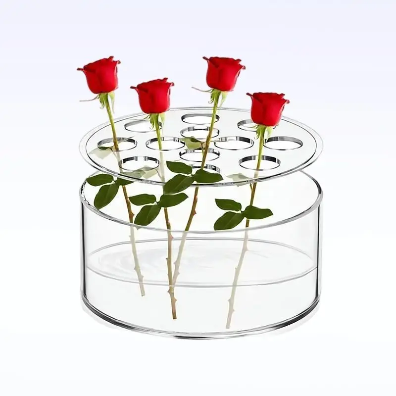 

Transparent Acrylic Hydroponics Plastic Vase Rotundity Flower Arrangement Decoration Holiday Gift Home Decoration Ornament