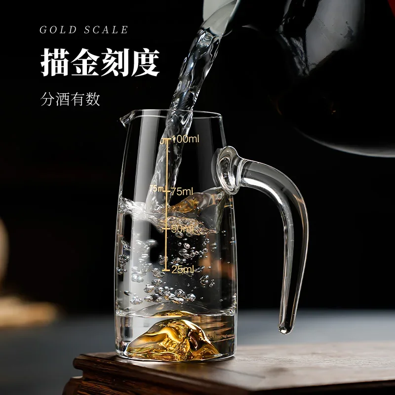 High-grade light luxury crystal glass Baijiu cup set, household Chinese one-bite small cup two-tael wine set