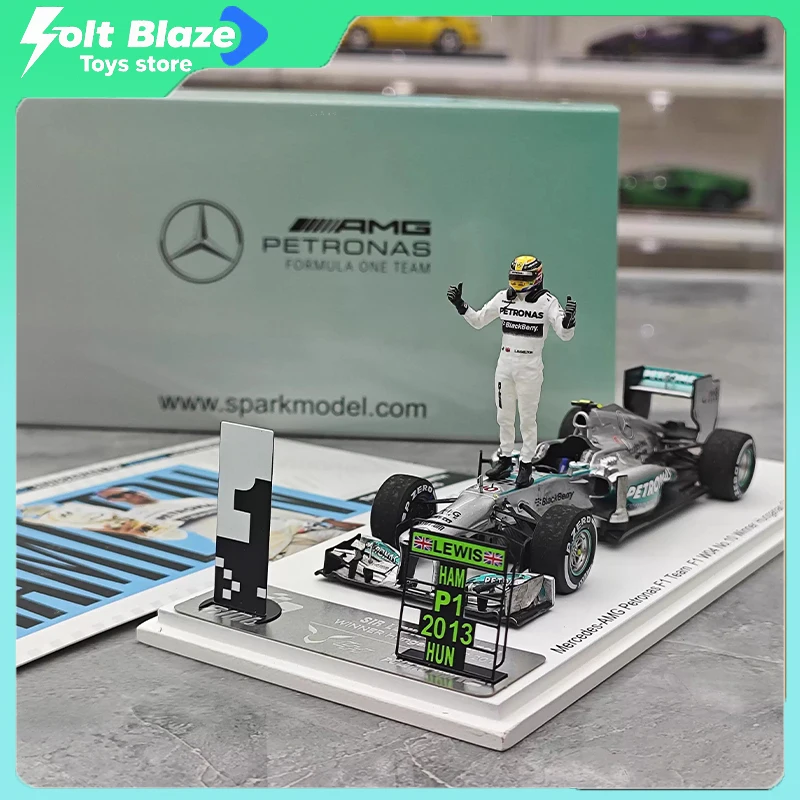 

Spark 2013 Угорский Гран-при W04 Hamilton Victory Смола F1 1/43 Модель автомобиля Моделирование Статический дисплей Автомобиль Мальчик Коллекция Подарок