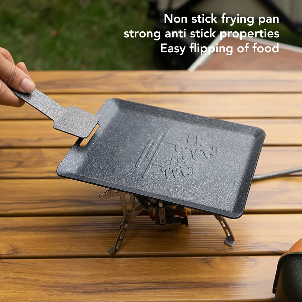 Iron Maifan Stone Frying Pan Rectangular Shape Black Mini Grill Pan Non Stick Coating Quick Heating Grill Plate