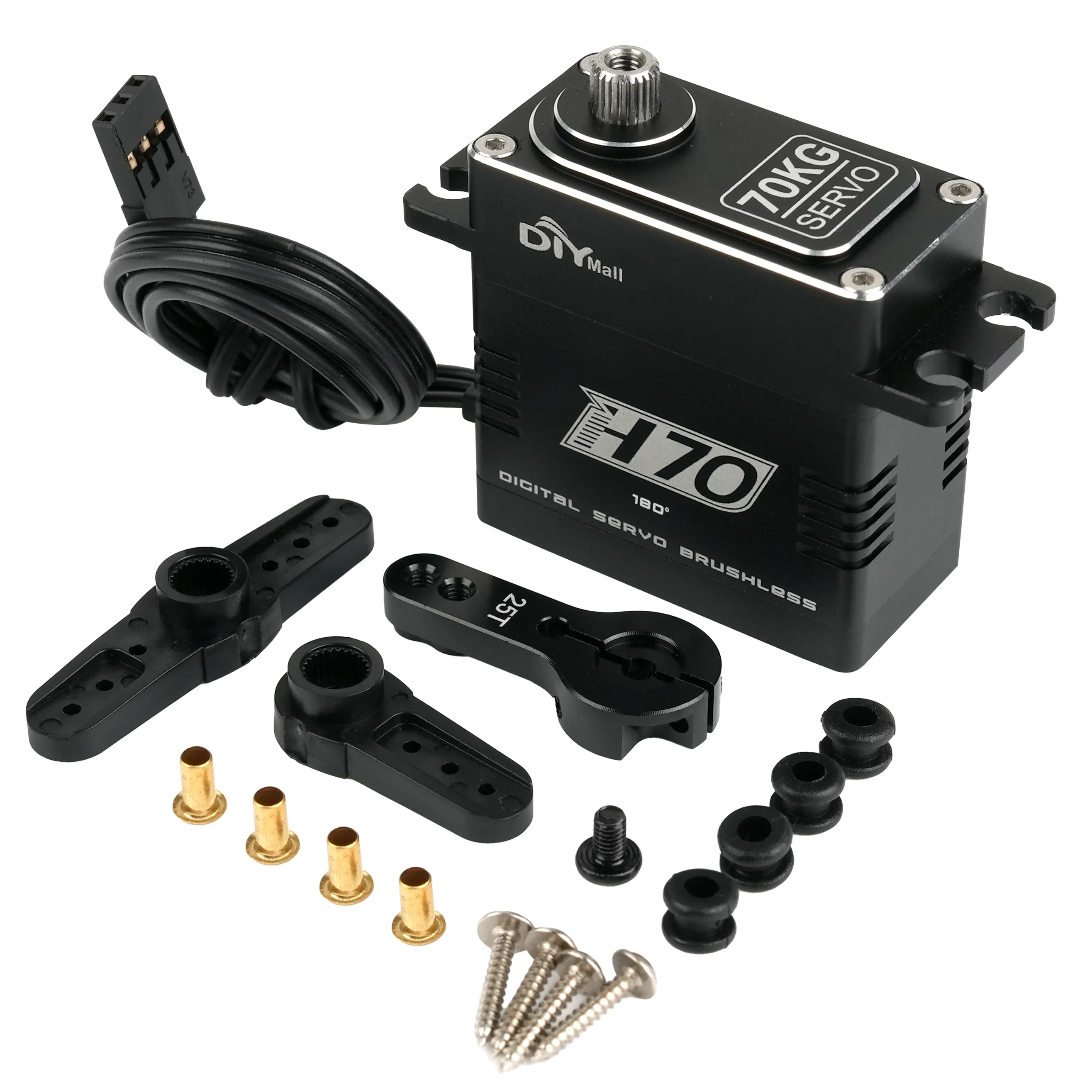 H70 70kg High Torque Brushless Digital Servo Waterproof Metal Gear 180 Degree Steering For 1/5 1/8 RC Crawler Car Robot DIY