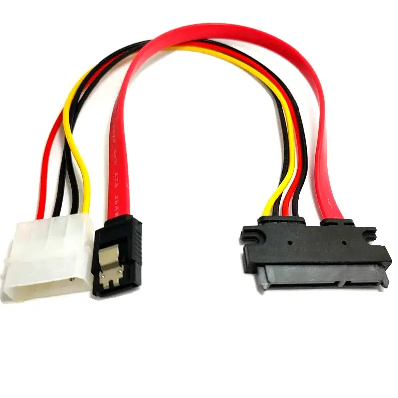 0.3m SATA Cable 22Pin to 7Pin IED Large 4Pin Male Hard Drive Cable 7+15Pin Optical Drive Data Cable IDE Power Cable