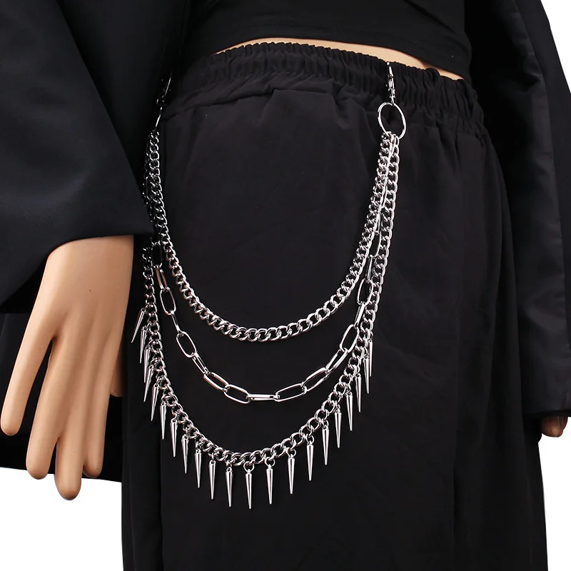 European American Punk Metal Rivet Geometric Chain Trouser Chain Hip Hop Trendy Versatile Waist Chain