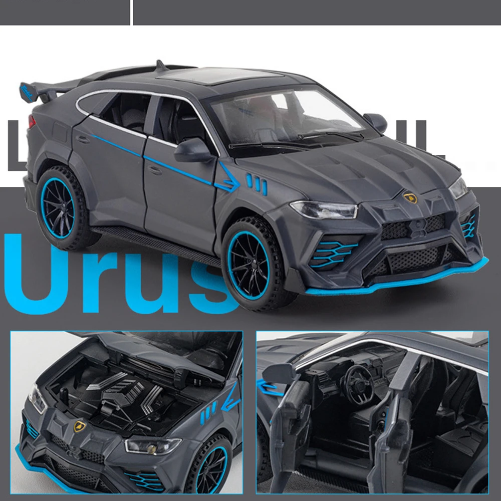 1:32 لامبور URUS LP780 سبيكة دييكاست نموذج لعب سيارة رياضية 6 أبواب مفتوحة مع ضوء الصوت التراجع زخرفة هدايا عيد الميلاد