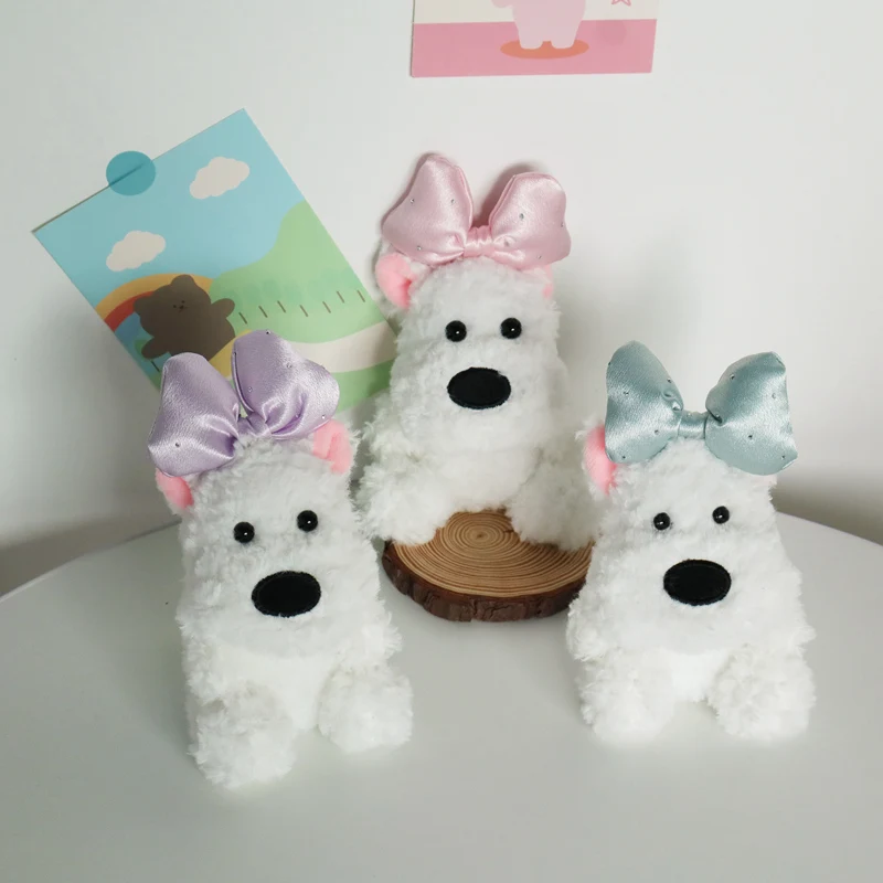 

Вест Хайленд маленькая собака плюшевые игрушки милая сумка с бантом кулон декоративный брелок детские подарки на день рождения