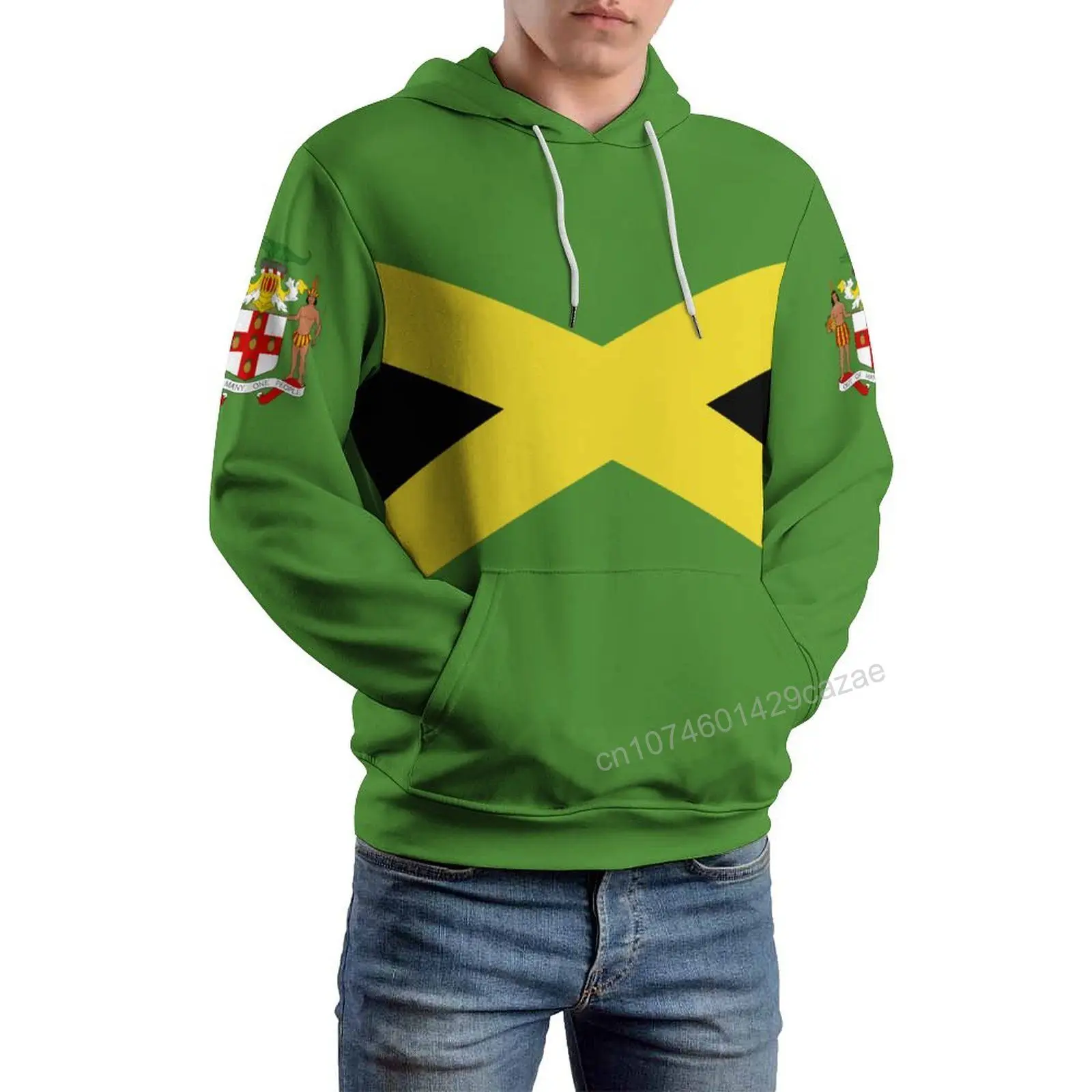 

Jamaica Emblem of Jamaica Country Flag 3D Hoodie Polyester Cool Men Women Harajuku Sweatshirt Unisex Casual Pullover Hoodies