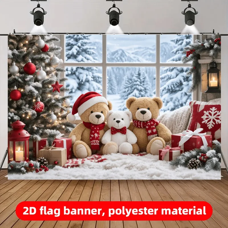 VIKAMA Merry Christmas Tapestry, Winter Wonderland Snowy Pines Gifts, Xmas Wall Hanging Decor for Living Room Dorm Home