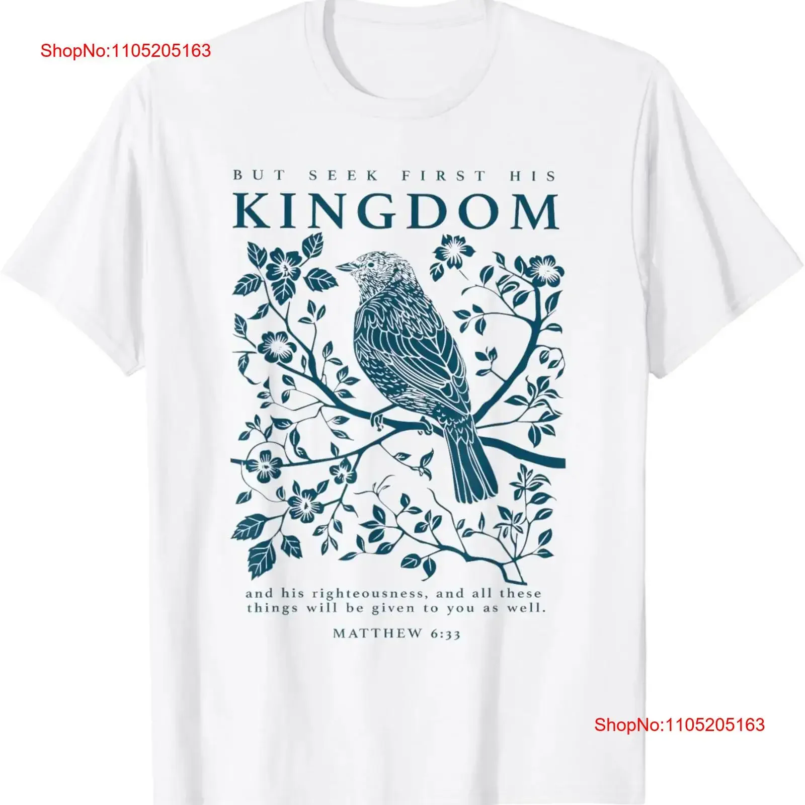 Seek First His Kingdom Matthew 6 33 Christian Faith T Shirt vintage Washed Soft Breathable Stylish Unisex Versatile