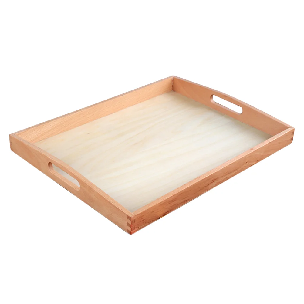 

Rectangle Montessori Tray Child Puzzle Wood Cognitive Observational Training