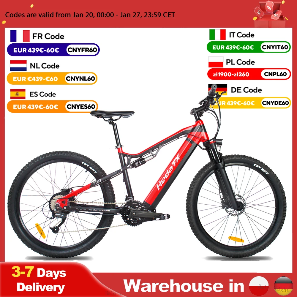 48V 1000W 19.2Ah Electric Bicycle 27.5