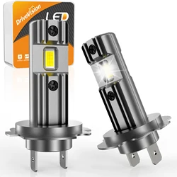 DRIVEVISION 2Pcs H7 LED Lights 1:1 Mini Size Head Lamp Wireless 20000LM CSP LED Chips H7 Car LED Headlight Bulb 6500K White 12V